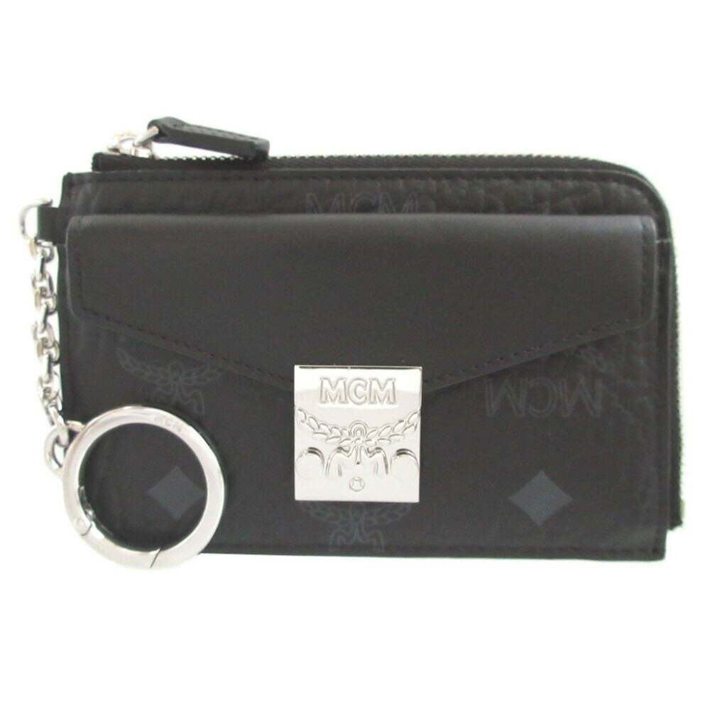 Like new MCM PVC Black Card Case Coin Fragment 0378MCM